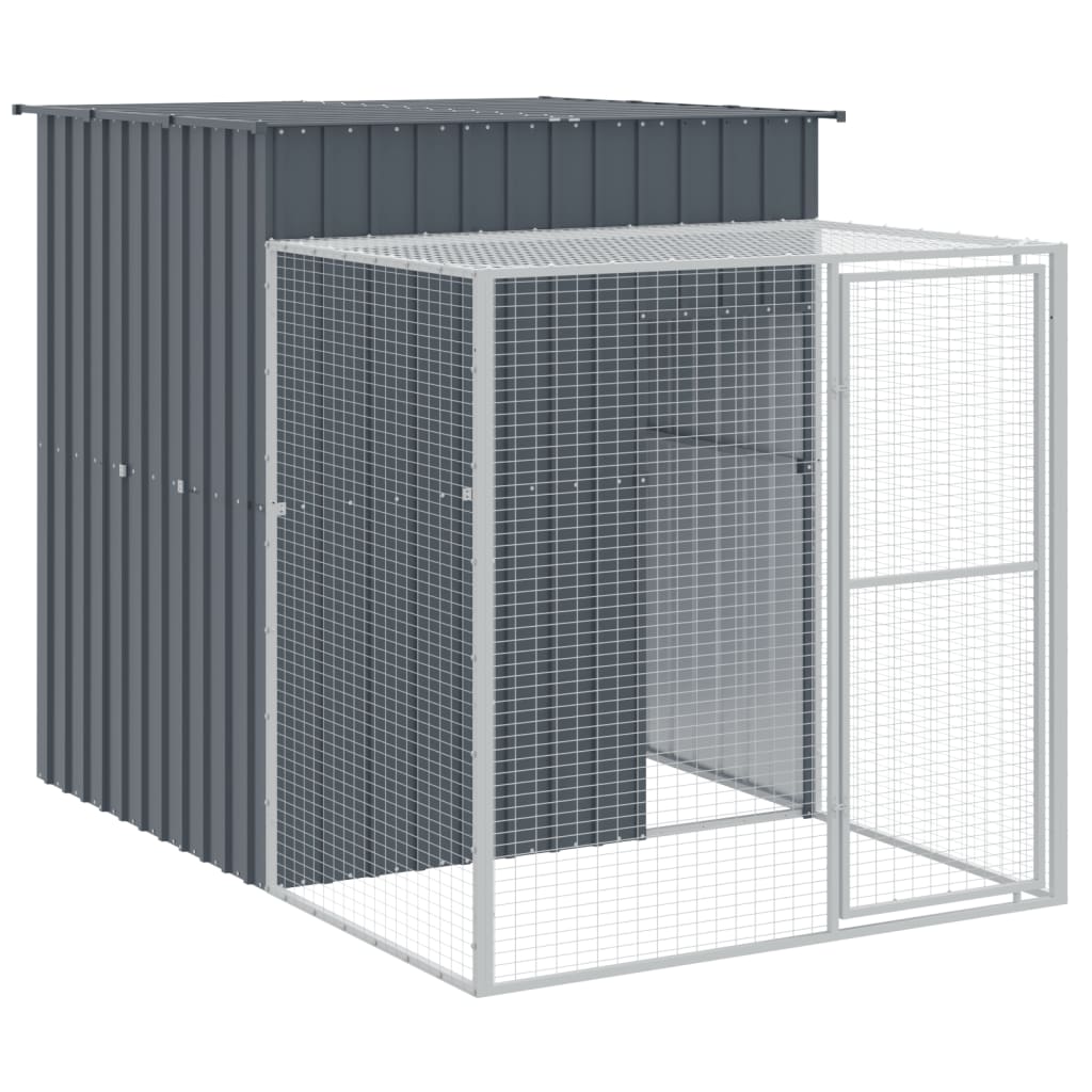 vidaXL Chicken Cage with Run Anthracite 165x863x181 cm Galvanised Steel