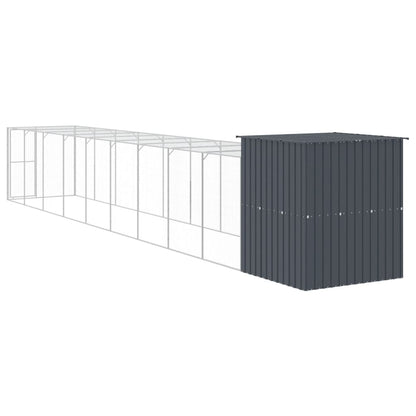 vidaXL Chicken Cage with Run Anthracite 165x1067x181 cm Galvanised Steel