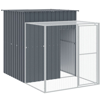 vidaXL Chicken Cage with Run Anthracite 165x1067x181 cm Galvanised Steel