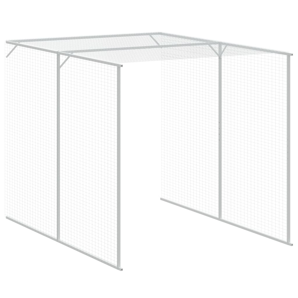 vidaXL Chicken Cage with Run Light Grey 165x455x181 cm Galvanised Steel