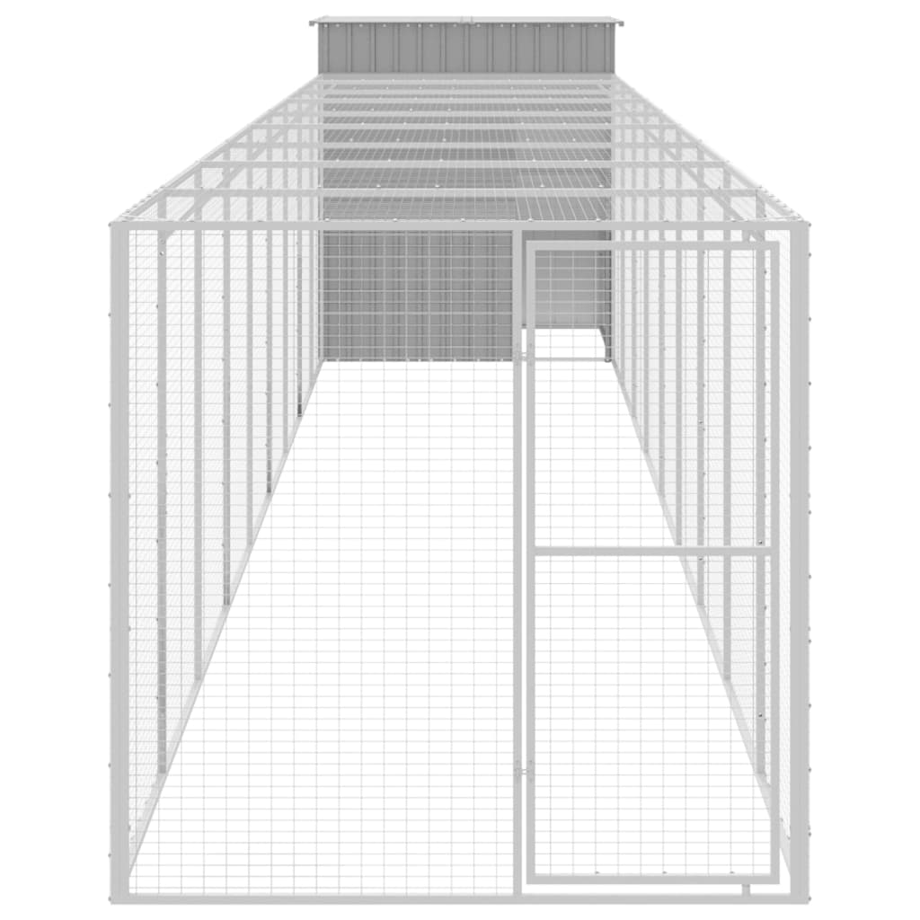 vidaXL Chicken Cage | Light Grey | Galvanised Steel | Large | Durable