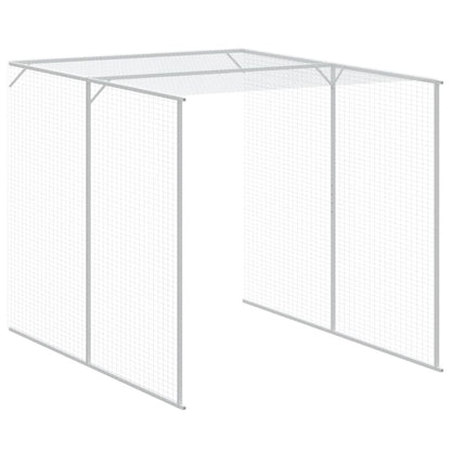 vidaXL Chicken Cage with Run Light Grey 165x1271x181 cm Galvanised Steel