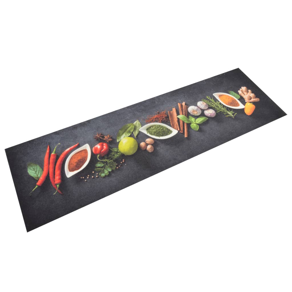 vidaXL Kitchen Rug | Multicolour | Velvet (100% polyamide) | 45x150 cm