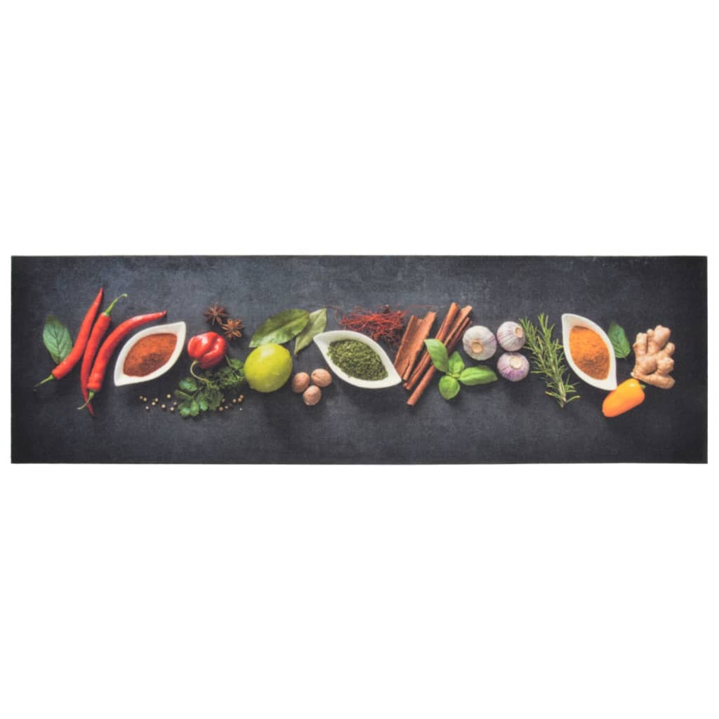 vidaXL Kitchen Rug | Multicolour | Velvet (100% polyamide) | 45x150 cm