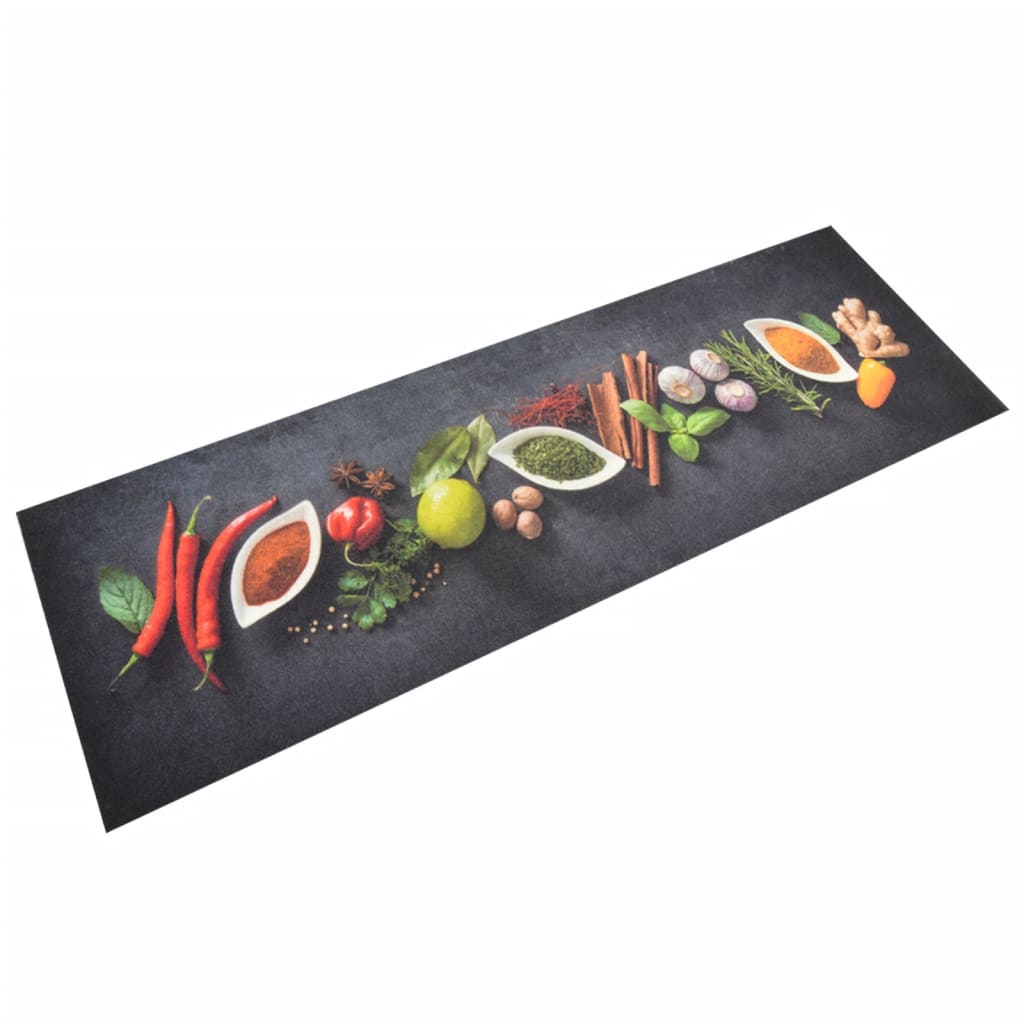 vidaXL Kitchen Rug | Multicoloured | Velvet (100% polyamide), Latex
