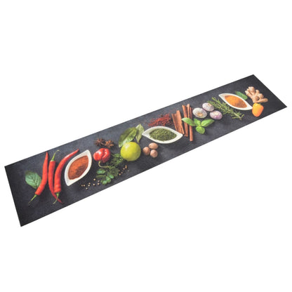 vidaXL Kitchen Rug | Multicoloured | Velvet (100% polyamide) top & Latex base