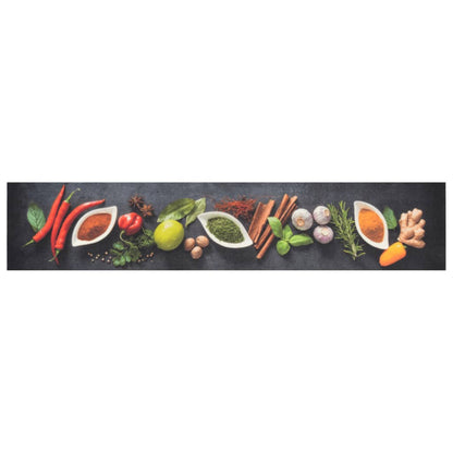vidaXL Kitchen Rug | Multicoloured | Velvet (100% polyamide) top & Latex base