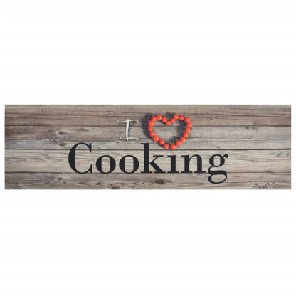 vidaXL Kitchen Rug Washable Cooking Grey 45x150 cm Velvet
