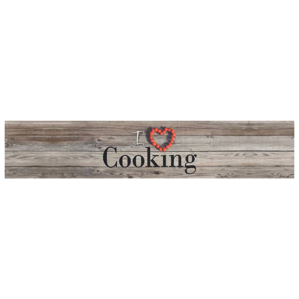 vidaXL Kitchen Rug Washable Cooking Grey 60x300 cm Velvet