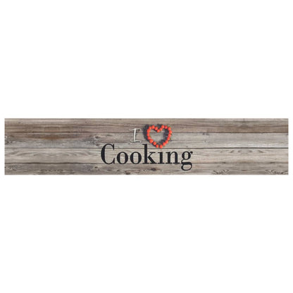 vidaXL Kitchen Rug Washable Cooking Grey 60x300 cm Velvet