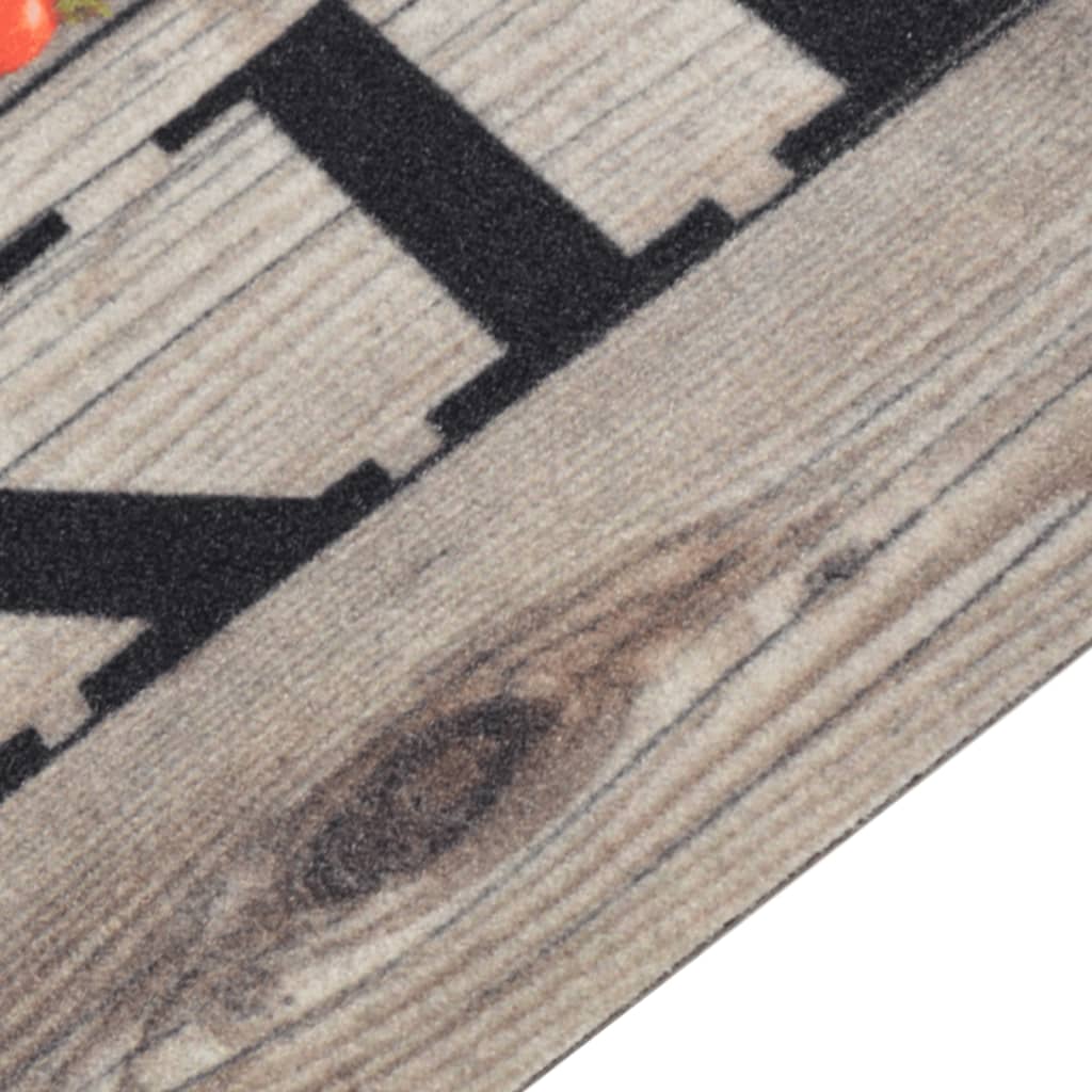 vidaXL Kitchen Rug Washable Cooking Grey 60x300 cm Velvet