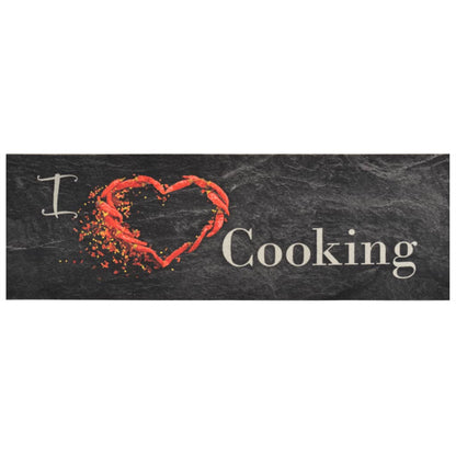 vidaXL Kitchen Rug | Black | Velvet (100% polyamide), Latex | 60x180 cm