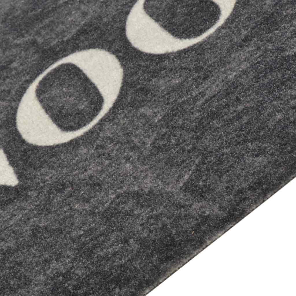 vidaXL Kitchen Rug Washable Cooking Black 60x180 cm Velvet