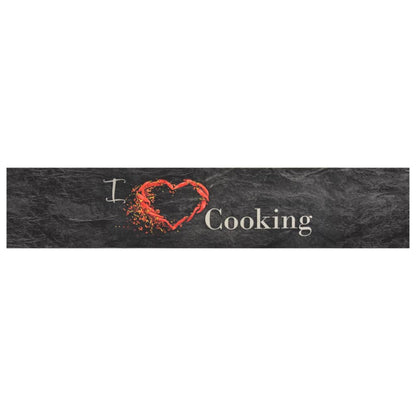vidaXL Kitchen Rug | Black | Velvet | 60x300 cm | Non-slip | Kitchen Rug
