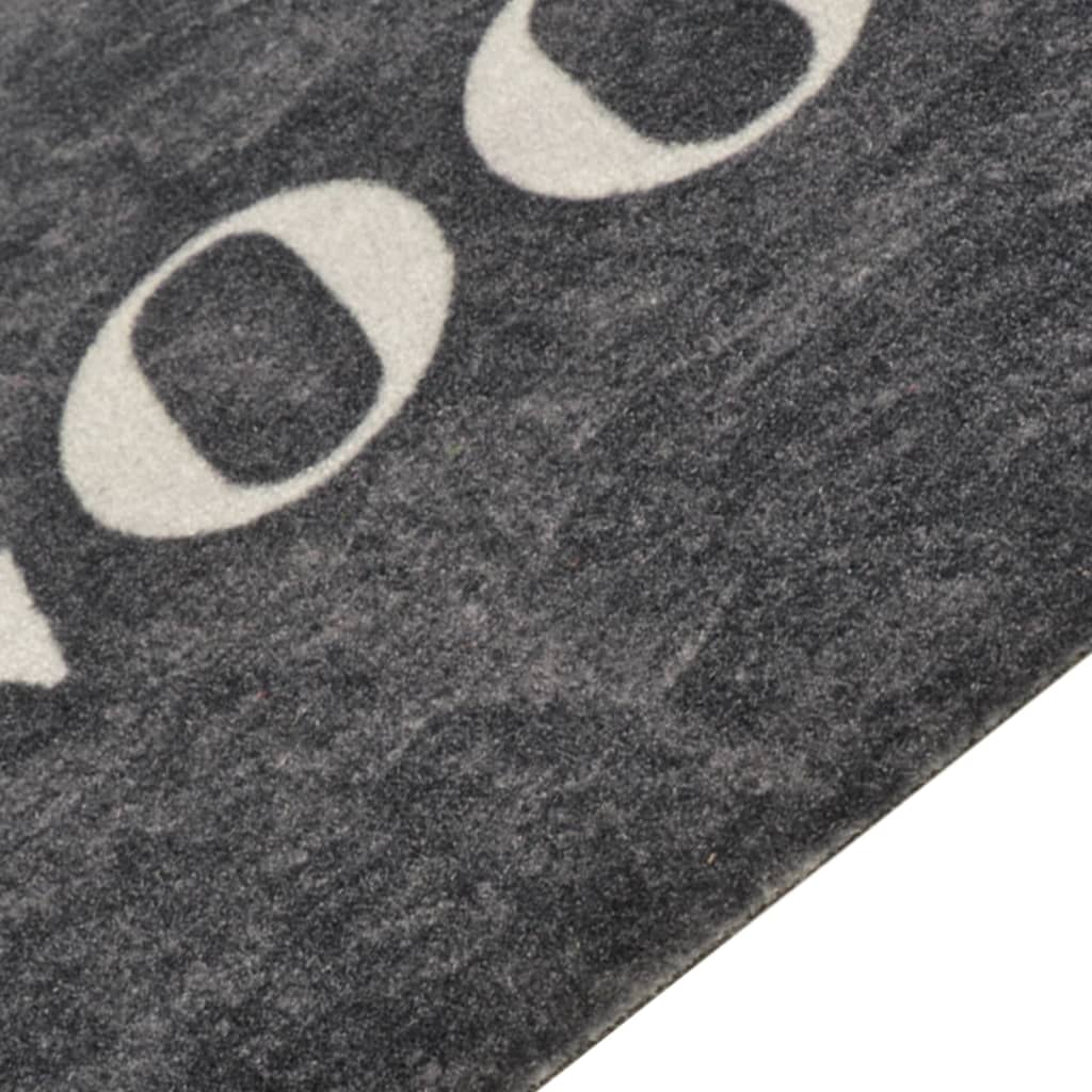 vidaXL Kitchen Rug | Black | Velvet | 60x300 cm | Non-slip | Kitchen Rug