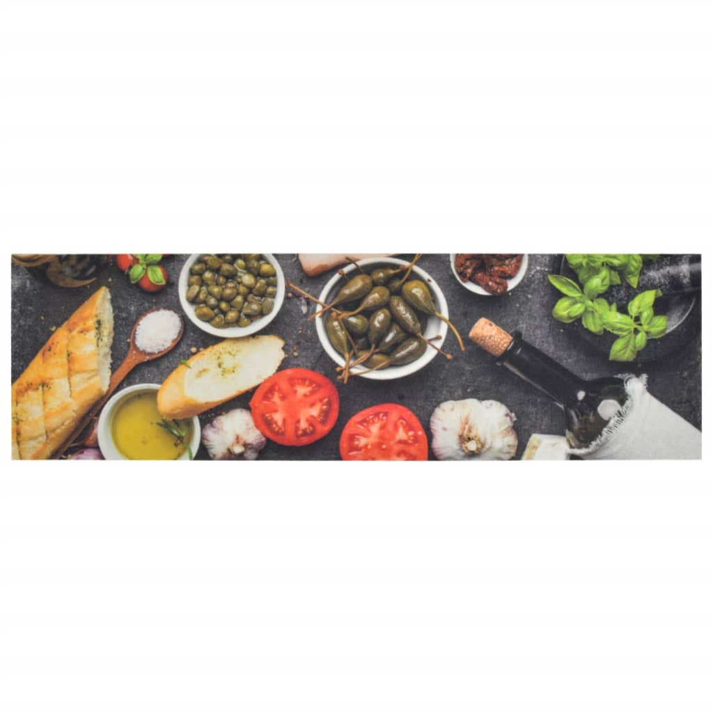 vidaXL Kitchen Rug Washable Wine & Dinner 45x150 cm Velvet