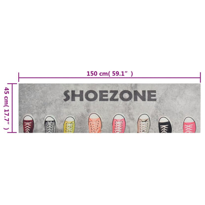 vidaXL Kitchen Rug Washable Shoezone 45x150 cm Velvet