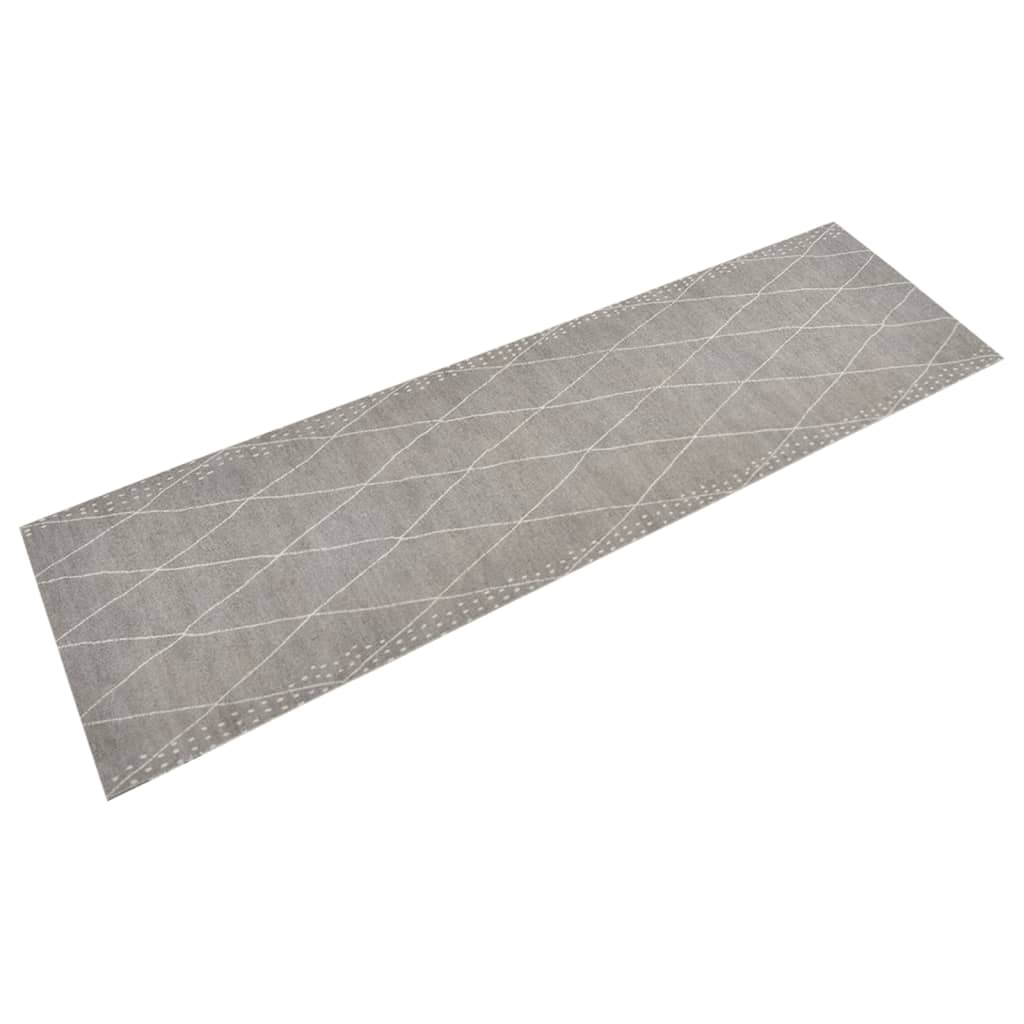 vidaXL Kitchen Rug Washable Rhombus 45x150 cm Velvet
