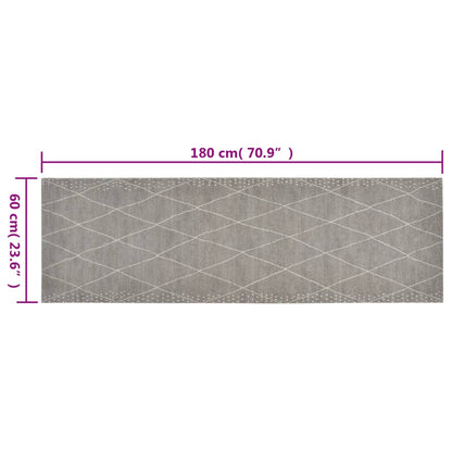 vidaXL Kitchen Rug Washable Rhombus 60x180 cm Velvet