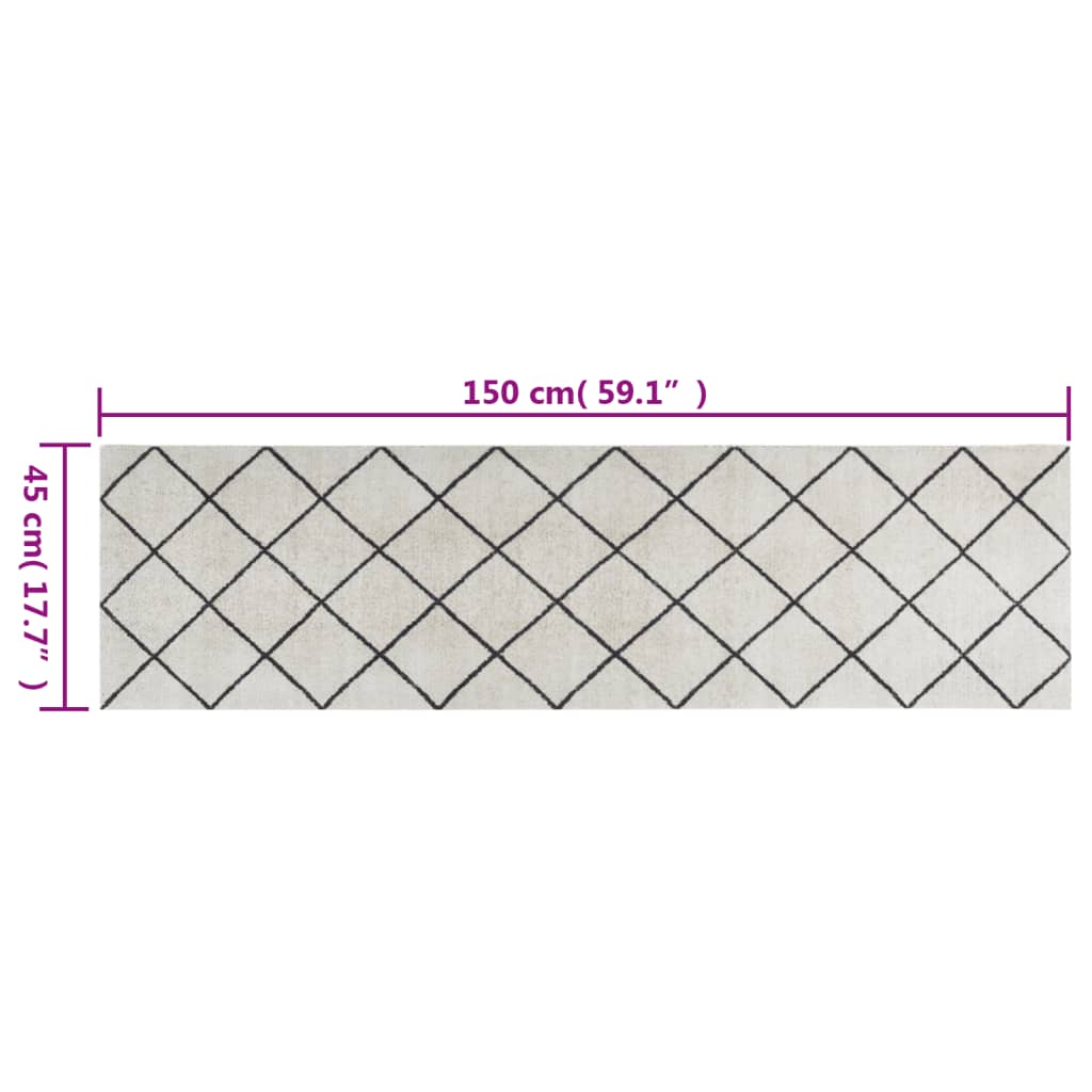 vidaXL Kitchen Rug Washable Square 45x150 cm Velvet