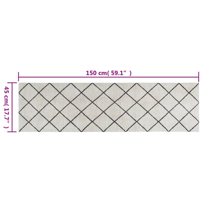 vidaXL Kitchen Rug Washable Square 45x150 cm Velvet