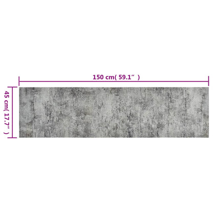 vidaXL Kitchen Rug Washable Beton 45x150 cm Velvet