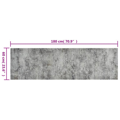 vidaXL Kitchen Rug Washable Beton 60x180 cm Velvet