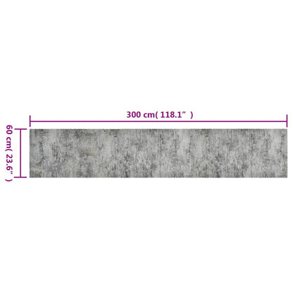 vidaXL Kitchen Rug Washable Beton 60x300 cm Velvet