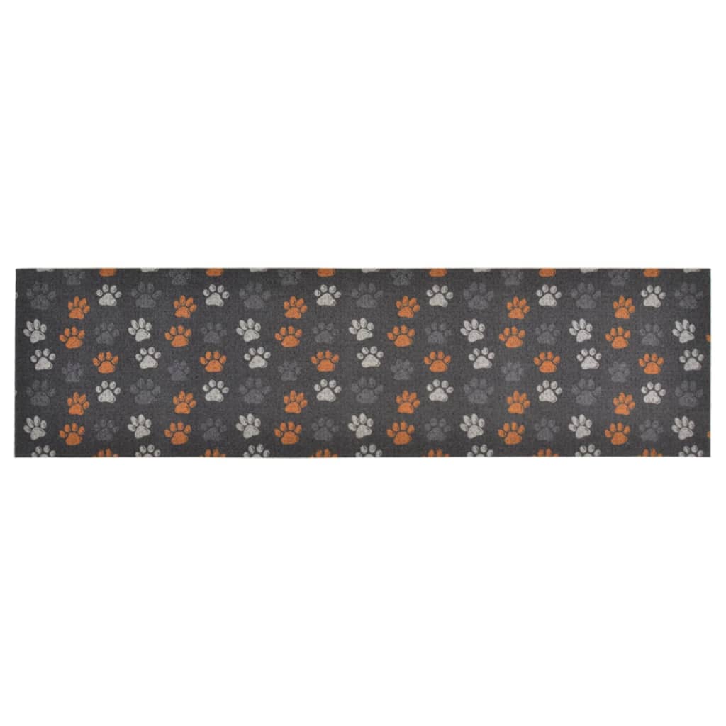 vidaXL Kitchen Rug Washable Paws 45x150 cm Velvet