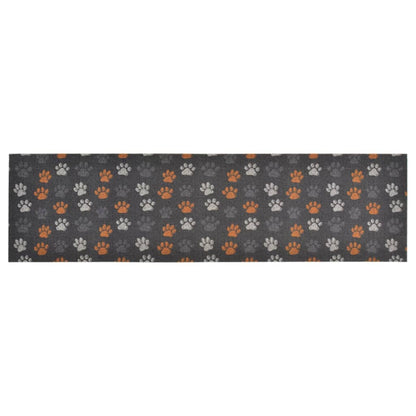 vidaXL Kitchen Rug Washable Paws 45x150 cm Velvet