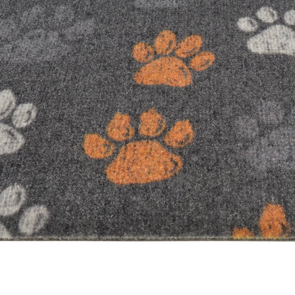 vidaXL Kitchen Rug Washable Paws 45x150 cm Velvet