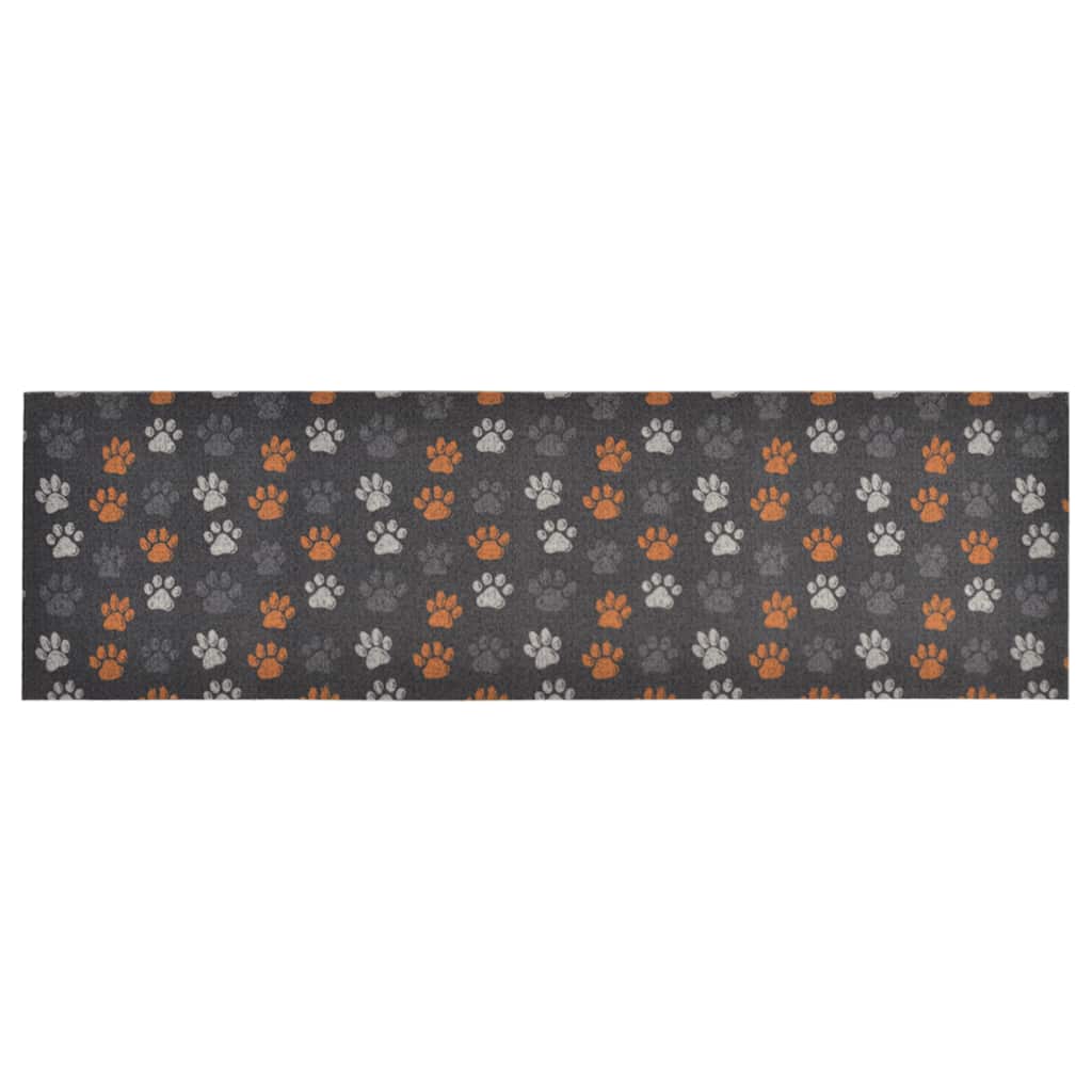 vidaXL Kitchen Rug Washable Paws 60x180 cm Velvet
