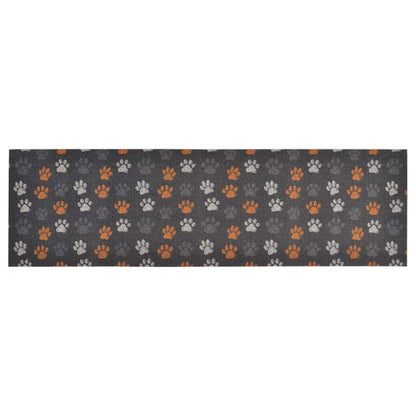 vidaXL Kitchen Rug Washable Paws 60x180 cm Velvet