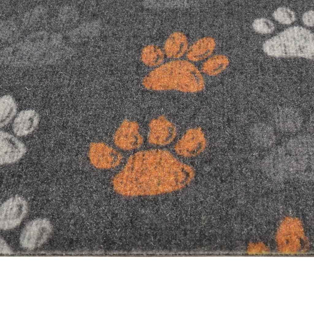 vidaXL Kitchen Rug Washable Paws 60x180 cm Velvet