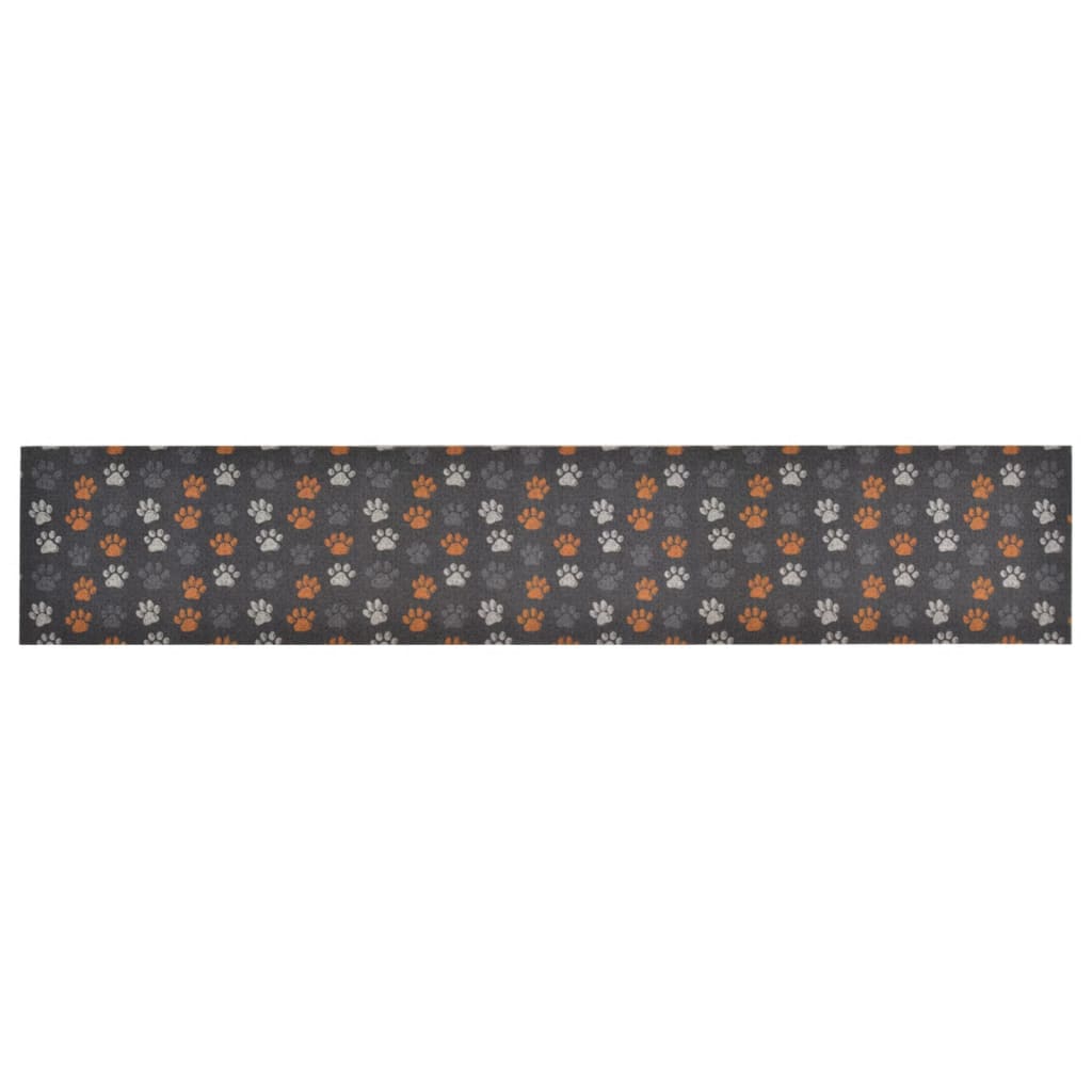 vidaXL Kitchen Rug Washable Paws 60x300 cm Velvet