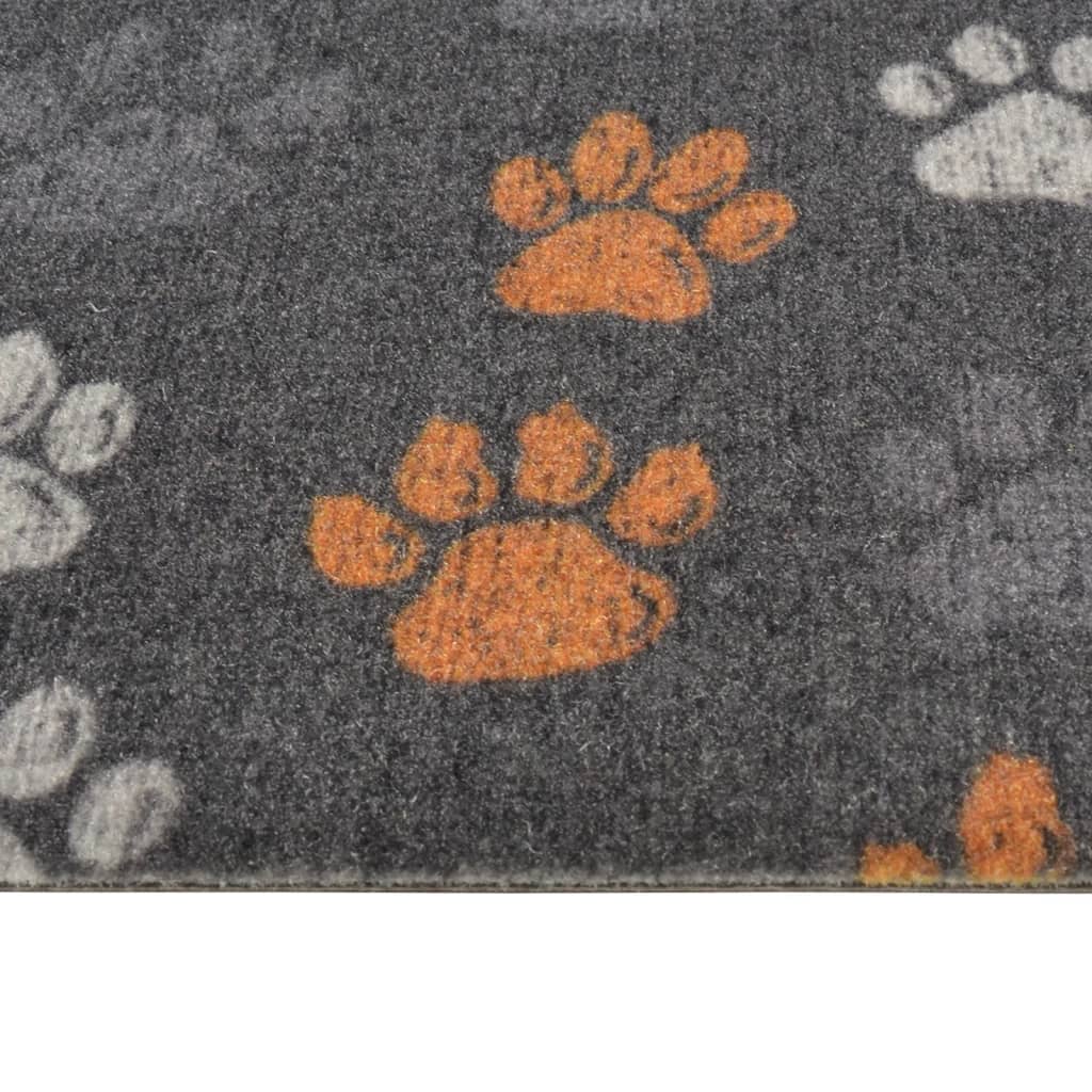 vidaXL Kitchen Rug Washable Paws 60x300 cm Velvet