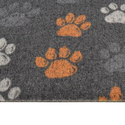 vidaXL Kitchen Rug Washable Paws 60x300 cm Velvet