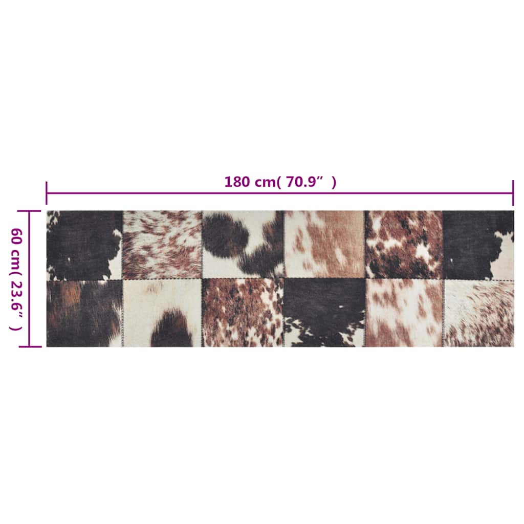vidaXL Kitchen Rug Washable Animal Skin 60x180 cm Velvet