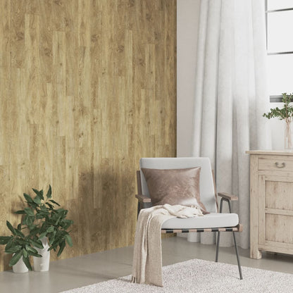 vidaXL Wall Panels Wood Look Brown PVC 4,12 m²