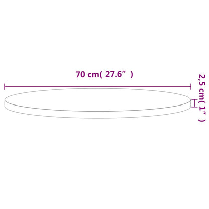 vidaXL Table Top Ø70x2.5 cm Round Solid Wood Beech
