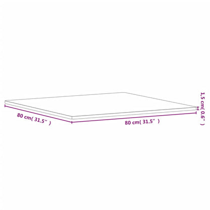 vidaXL Table Top 80x80x1.5 cm Square Solid Wood Beech