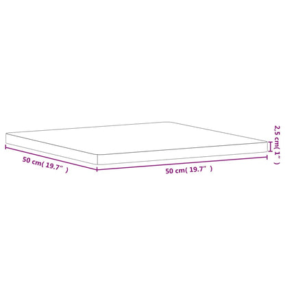 vidaXL Table Top 50x50x2.5 cm Square Solid Wood Beech