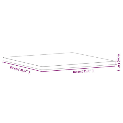 vidaXL Table Top 80x80x4 cm Square Solid Wood Beech