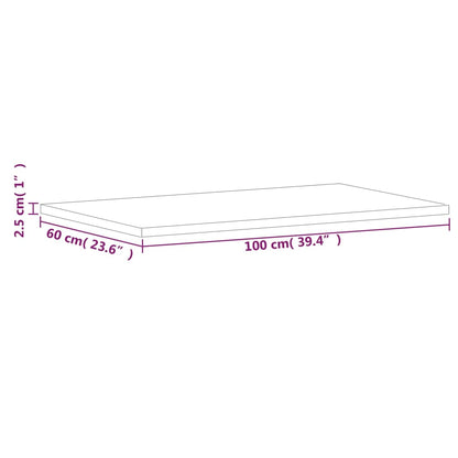 vidaXL Bathroom Countertop 100x60x2.5 cm Solid Wood Beech