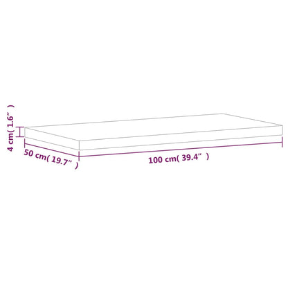 vidaXL Bathroom Countertop 100x50x4 cm Solid Wood Beech