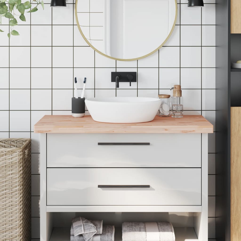 vidaXL Bathroom Countertop 100x50x4 cm Solid Wood Beech