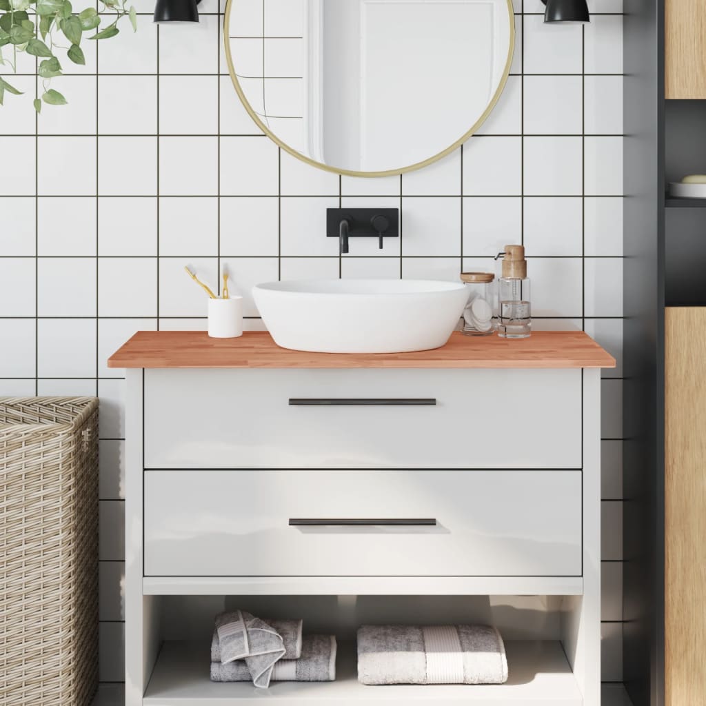 vidaXL Bathroom Countertop 100x60x1.5 cm Solid Wood Beech