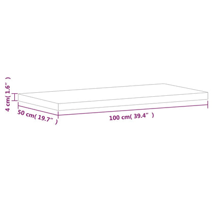 vidaXL Bathroom Countertop 100x50x4 cm Solid Wood Beech