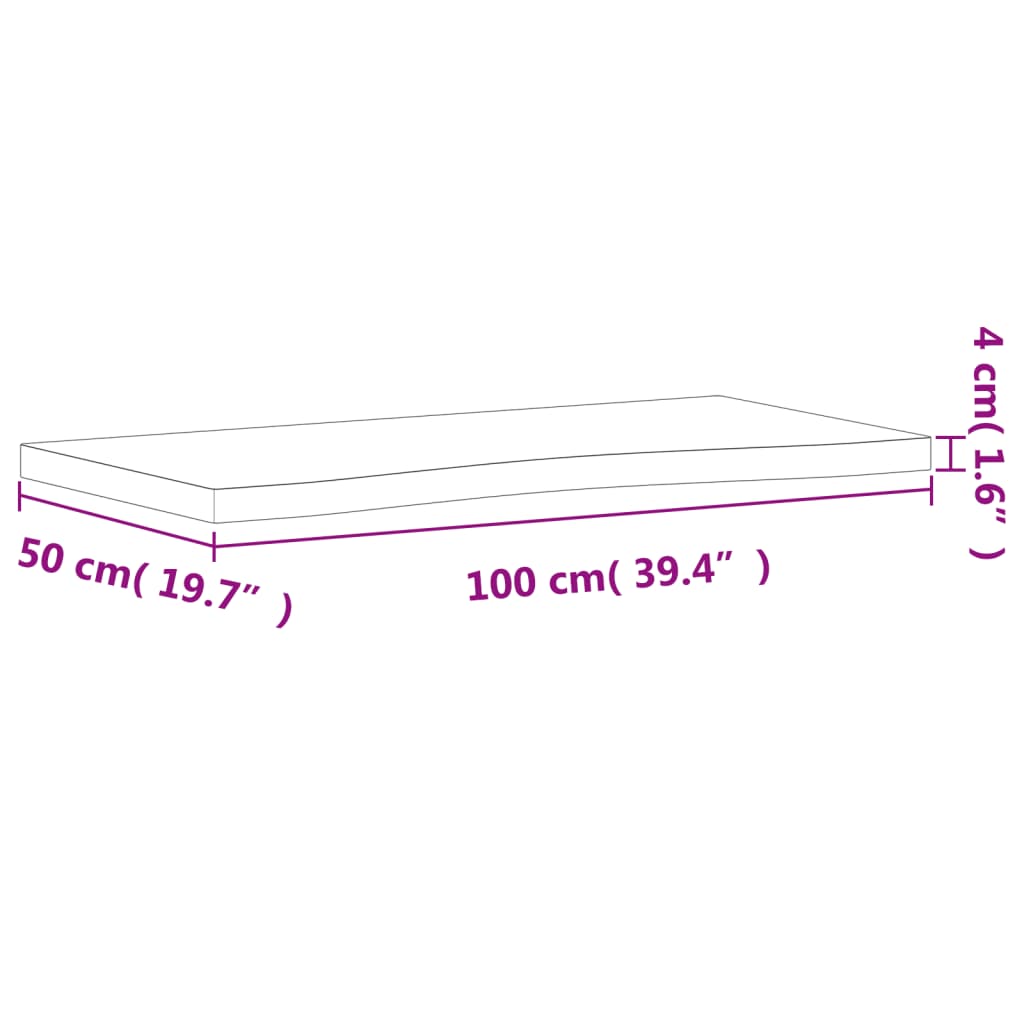 vidaXL Desk Top 100x(45-50)x4 cm Solid Wood Beech
