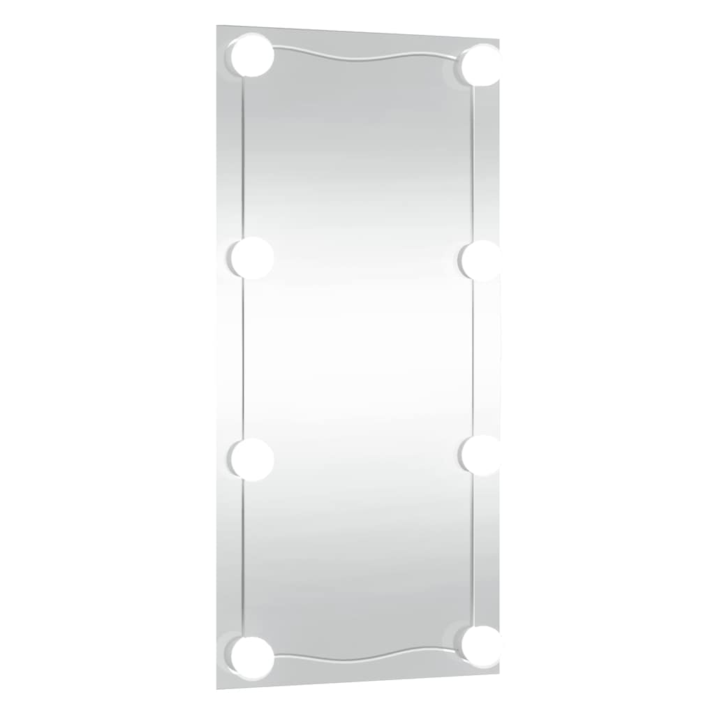 vidaXL Wall Mirror with LED Lights 30x60 cm Glass Rectangle